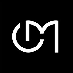 Letter CM or OM minimalist monogram logo