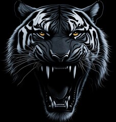 tiger roar halftone vector 