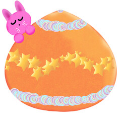 easter bunny with eggs