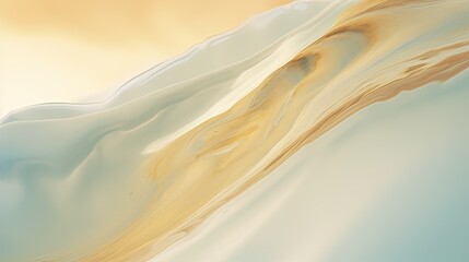 Blue and gold dreamy texture background. Abstract aerial dunes and ocean. Closeup color swirl.