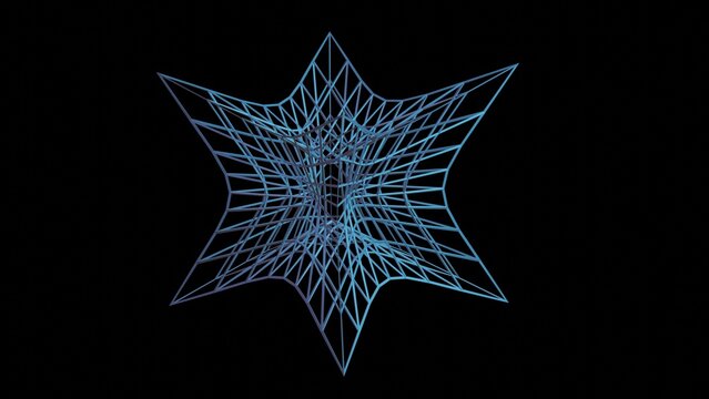 Compactification of extra dimensions. Wireframe cube imploding into a singularity. Space-time shrinking into single point. Gravity causing implosion of space, time, universe. 3d render illustration