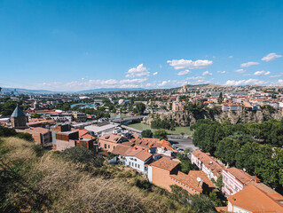 Fototapeta na wymiar Panoramic view of old Tbilisi