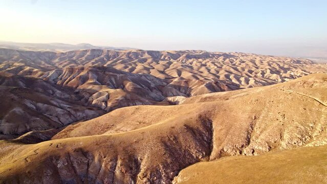 Aerial footage of the Judaean Desert, dead sea - Israel