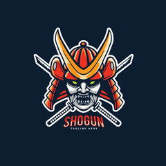 samurai head design for mascot