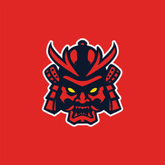 samurai head design for mascot
