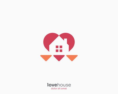 Creative colorful love house logo