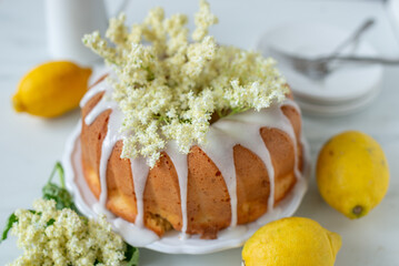 sweet home made elderflower bundt cake