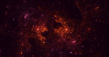 3D rendering abstract colorful fractal light background