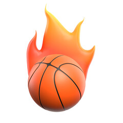 fire tail basketball 3d illustration