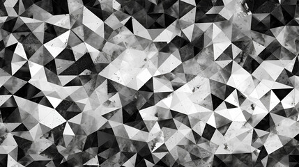 Black and white photo of a fractured triangular fragmented pattern
