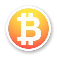 Obraz premium Bitcoin vector symbol. BTC round vector icon.