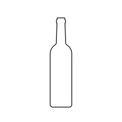 Wine bottle black line icon. Vector element on white background.