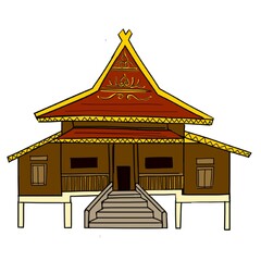 traditional riau Indonesia style house