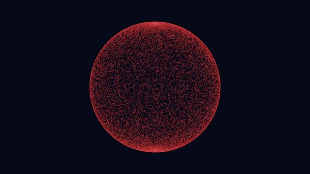 In striking piece of modern abstract art, vibrant red ball takes center stage against deep black backdrop. Smooth surface of ball reflects surrounding light, creating captivating interplay of shadows
