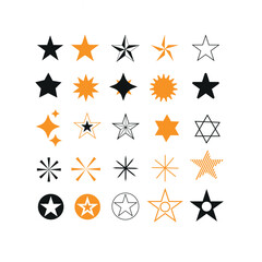Big set of stars - vector. Vector star icons isolated. Black star icon.