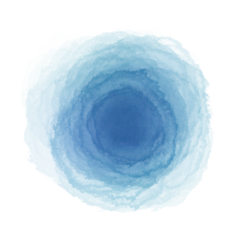 Gordijnen Blue watercolor paint round shape with liquid fluid  isolated on transparent background for design elements. © korkeng