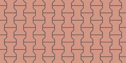 Vector pattern of mosaic paving slabs. Texture made from red bricks of road surface.	