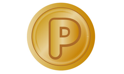 Pコイン　ポイントコイン　金色　ゴールド