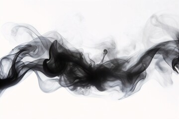 Generative AI : Black smoke on white background