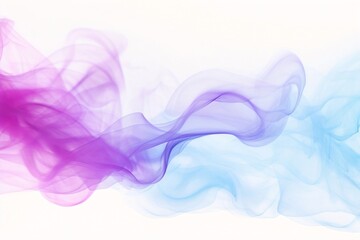 Generative AI : Translucent Pastel Purple and Light Turquoise smoke whiffs and swirls of aromatic colorful incense against white background - obrazy, fototapety, plakaty
