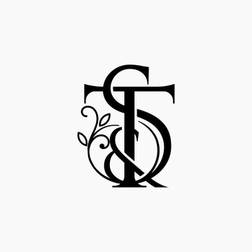 S&T Letter Luxury Logo Design. Creative Modern