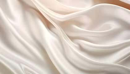 Fototapeta na wymiar elegant luxury silk satin fabric curtain luxurious silver creamy flowing fluid silky white wavy background banner 
