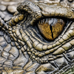 Fototapeta premium close up of a crocodile eye 