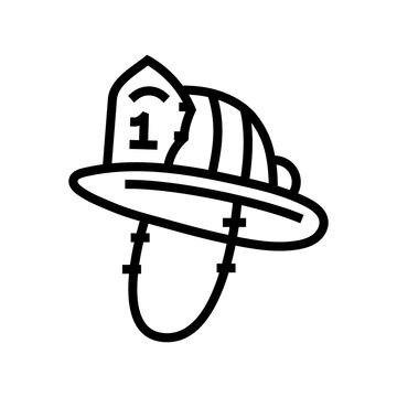 firefighter hat cap line icon vector. firefighter hat cap sign. isolated contour symbol black illustration