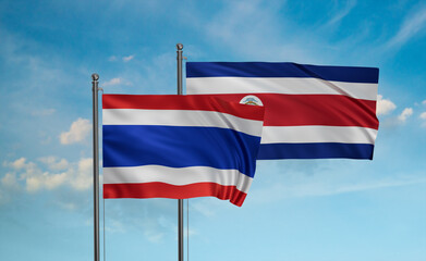Costa Rico and  Thailand flag