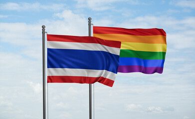 Gay Pride and  Thailand flag