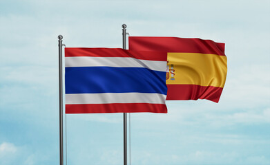 Spain and  Thailand flag