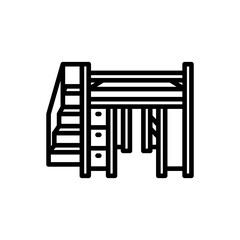 Loft Bed icon in vector. Logotype