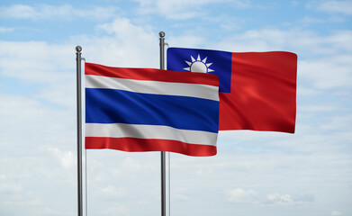 Taiwan and  Thailand flag