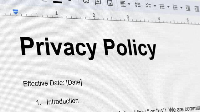 Privacy policy guidelines: Respect privacy, lawful practices, text document