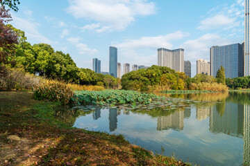 Lakeside modern office building in China