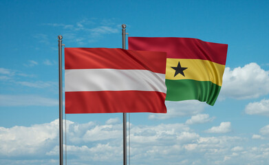 Ghana and Austria flag