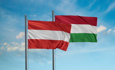 Hungary and Austria flag