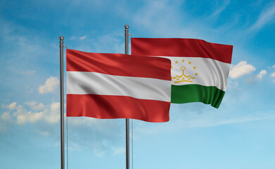 Tajikistan and Austria flag