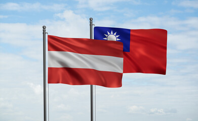 Taiwan and Austria flag