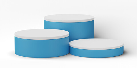 3D, cylinder podium display scene of minimal geometric platform base isolated on transparent background png file