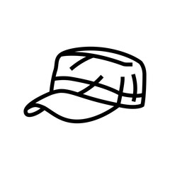 military hat cap line icon vector. military hat cap sign. isolated contour symbol black illustration
