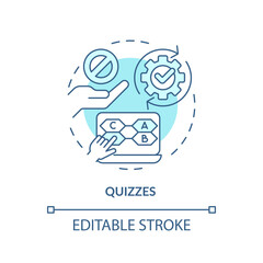 Fototapeta premium Quizzes soft blue concept icon. Multiple choice test. Knowledge check. Questions and answers. Sales interview. Round shape line illustration. Abstract idea. Graphic design. Easy to use
