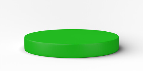 3D, Green cylinder podium display scene of minimal geometric platform base isolated on transparent background png file.