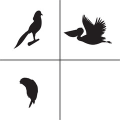FLAT DESIGN BIRD SILHOUETTE SET


