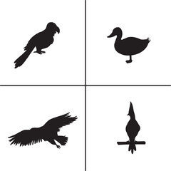 FLAT DESIGN BIRD SILHOUETTE SET


