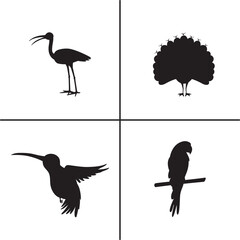 FLAT DESIGN BIRD SILHOUETTE SET


