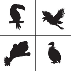 FLAT DESIGN BIRD SILHOUETTE SET



