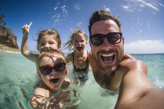 "Familienfreude im Urlaubsparadies: Gl&uuml;ckliche Momente im Wasser