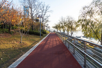 walkway in the modern city