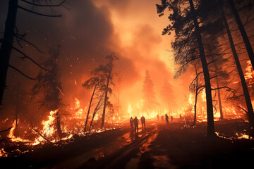 Trees burned by wildfires Generative AI
